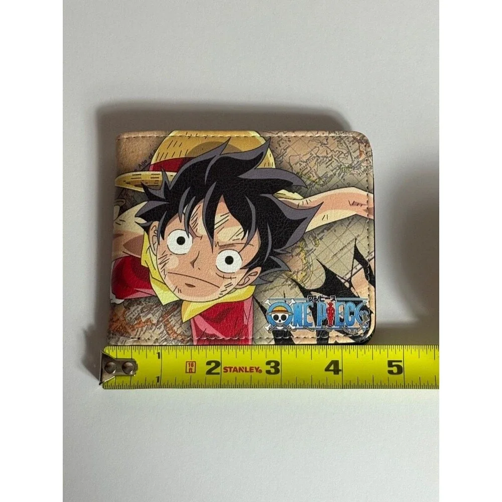 One Piece Luffy Faux Leather Wallet New Tan Red Anime Manga Money